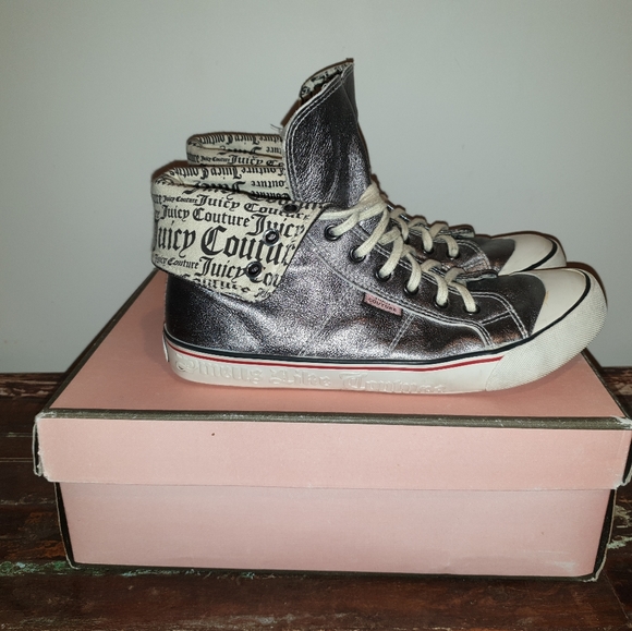 Juicy Couture Metallic Silver Leather High Tops - Picture 5 of 11